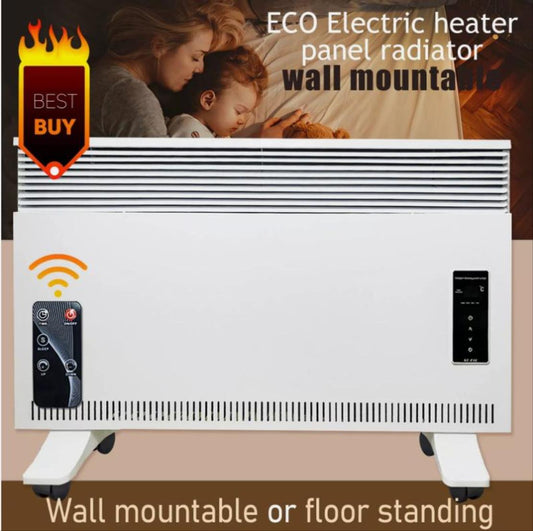 2000W Electric Panel Heater Wall Mounted Bathroom Safe Radiator Timer Thermostat