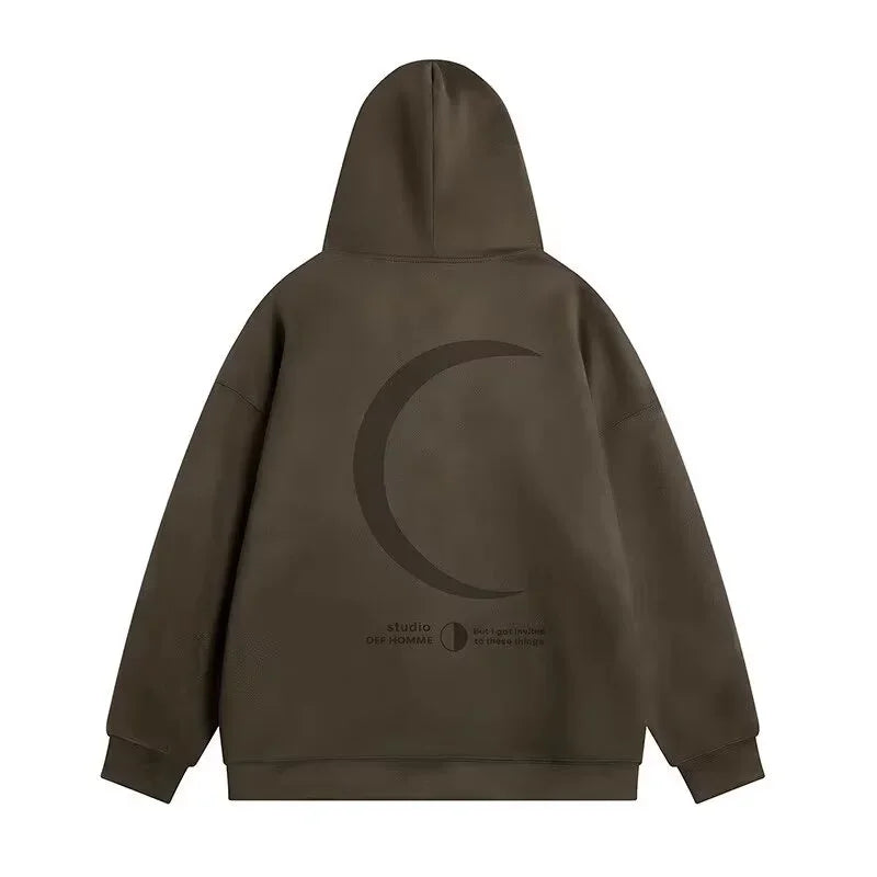 Autumn Men's Moon Graphic Y2K Hoodie